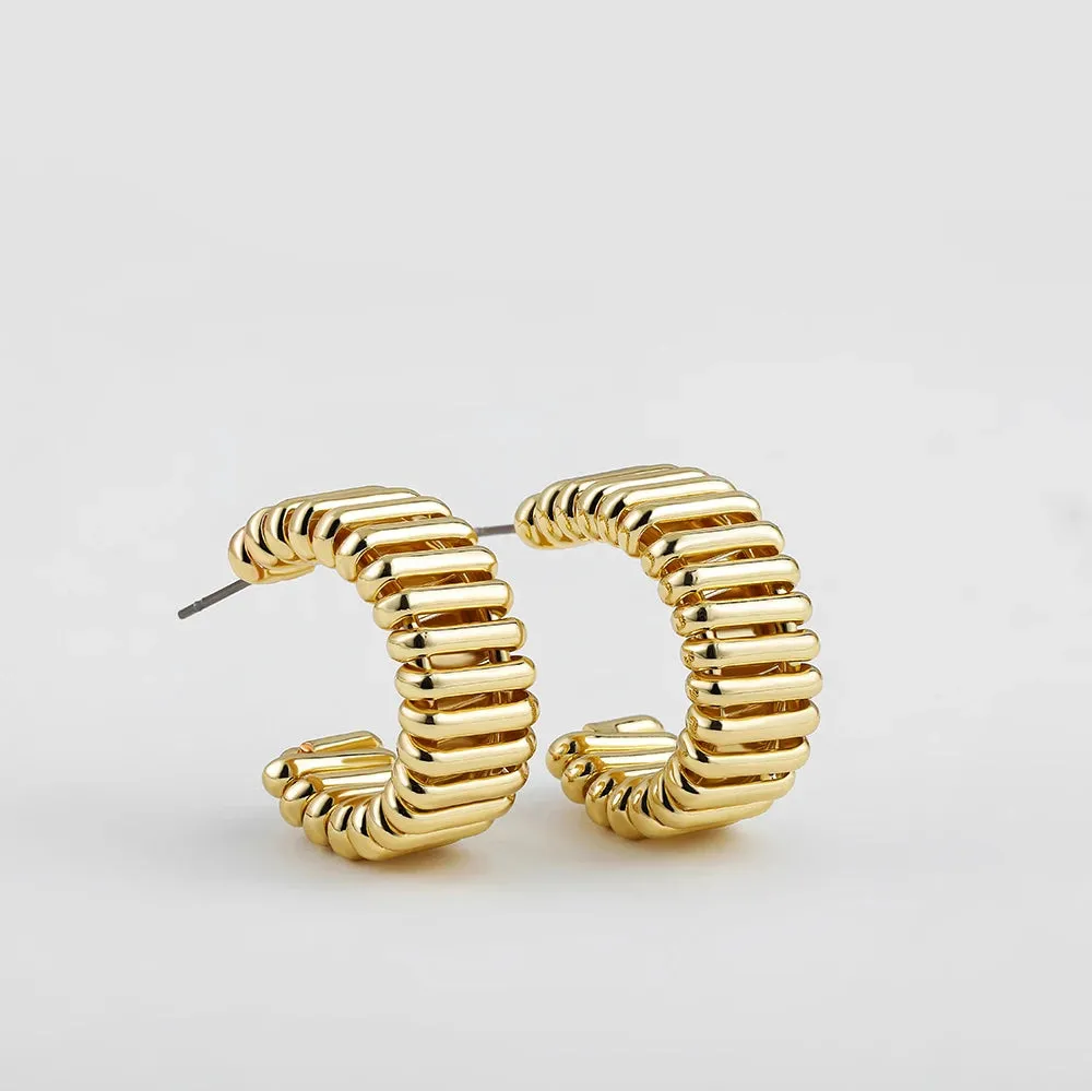 Geometric C-Hoop Stud Earrings sold by Victoria Emerson product image thumbnail 5