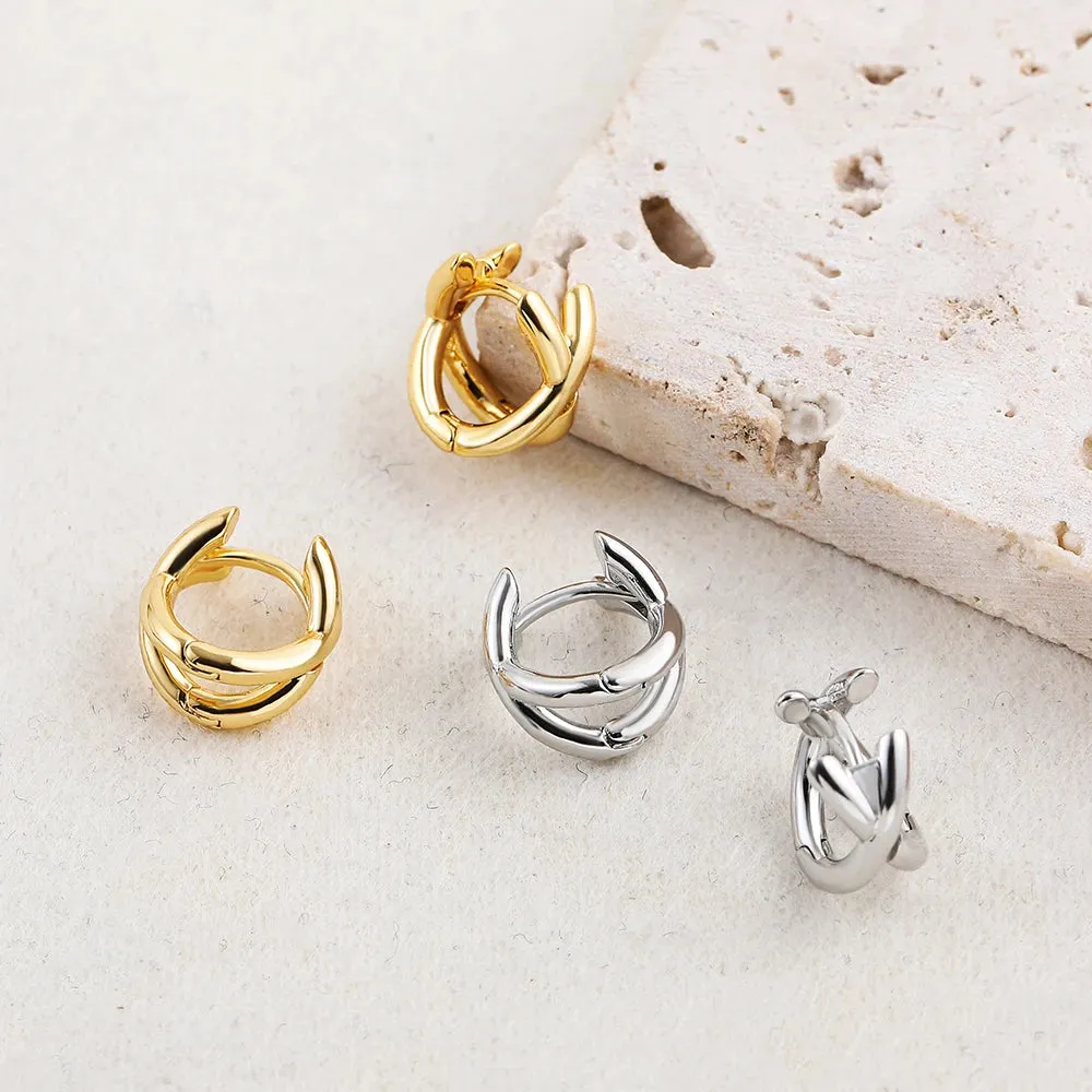 Cross Circle Huggie Earrings sold by Victoria Emerson product image thumbnail 3