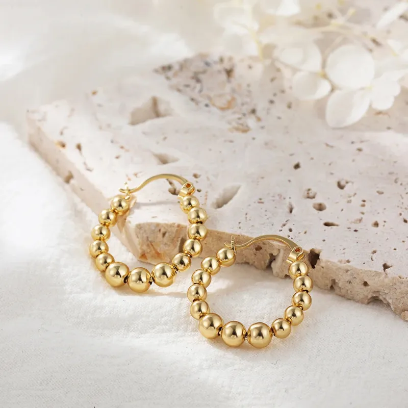 Beaded Circle Hoop Earrings made by Victoria Emerson