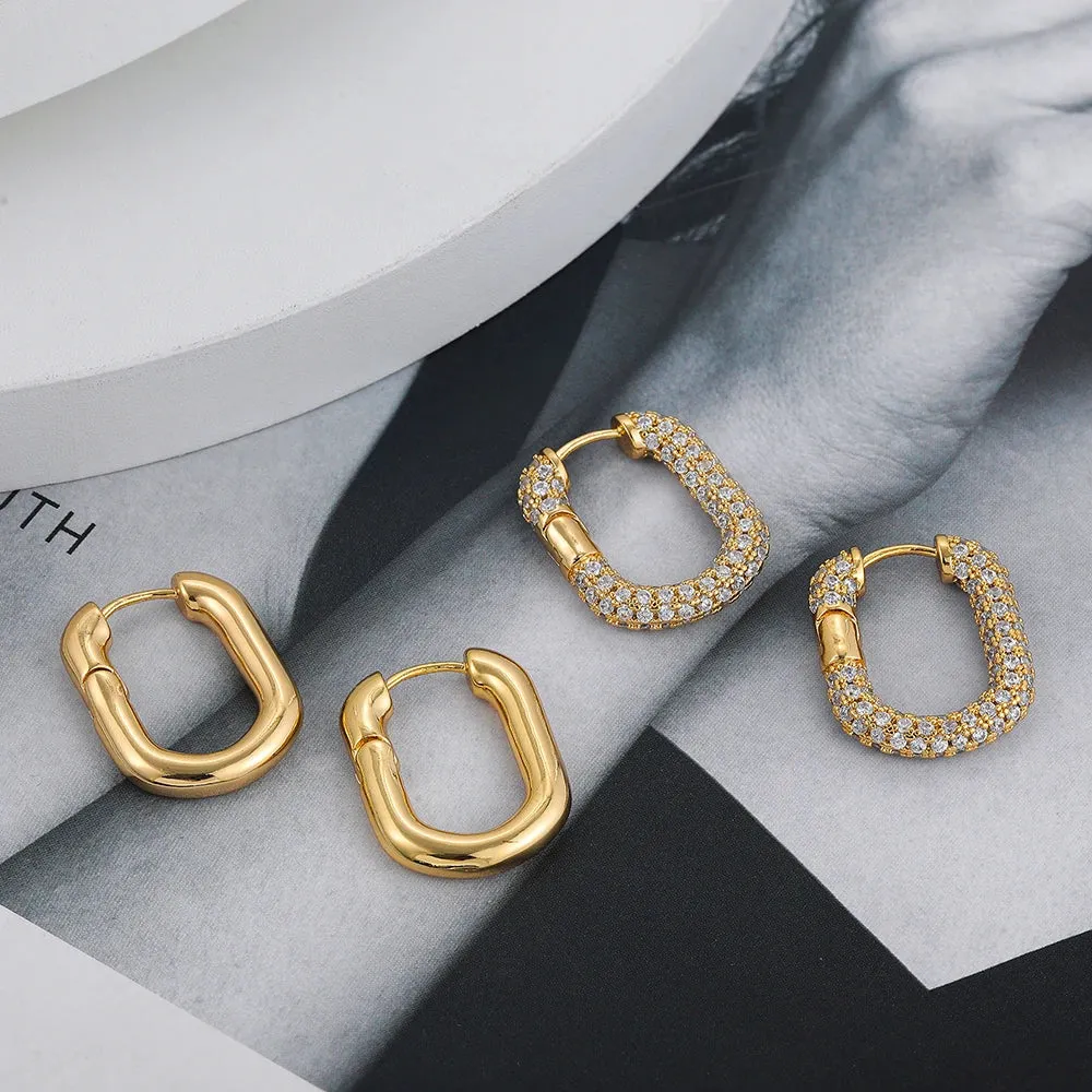 Cubic Zirconia Smooth Hoop Earrings sold by Victoria Emerson product image thumbnail 3