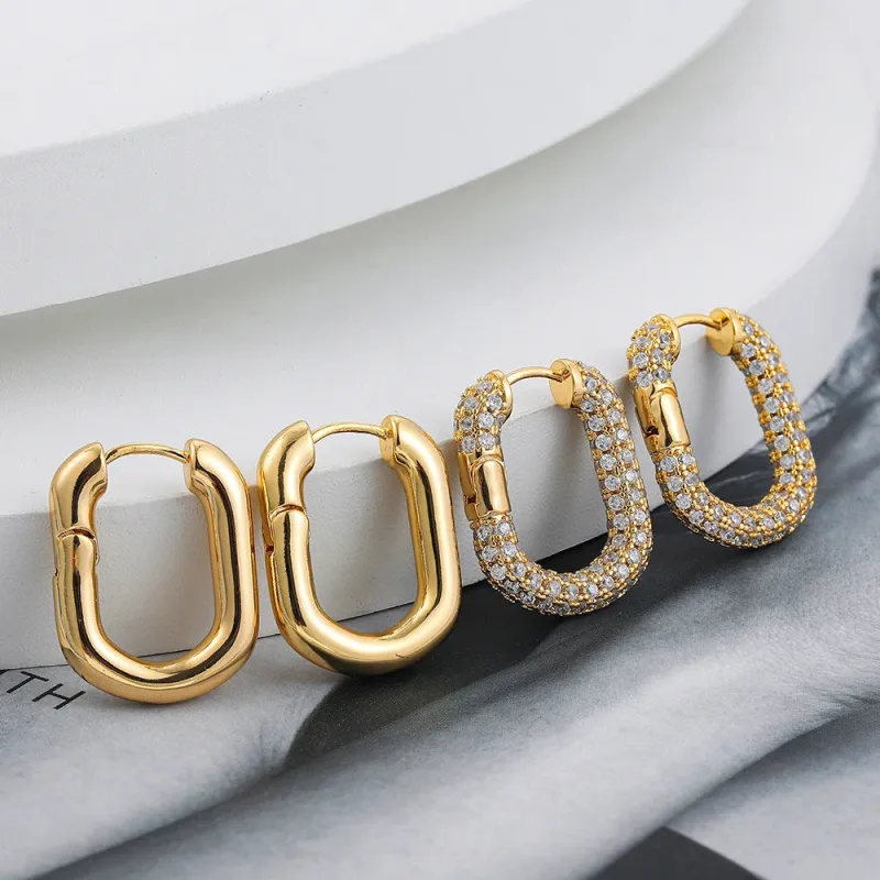 Cubic Zirconia Smooth Hoop Earrings made by Victoria Emerson