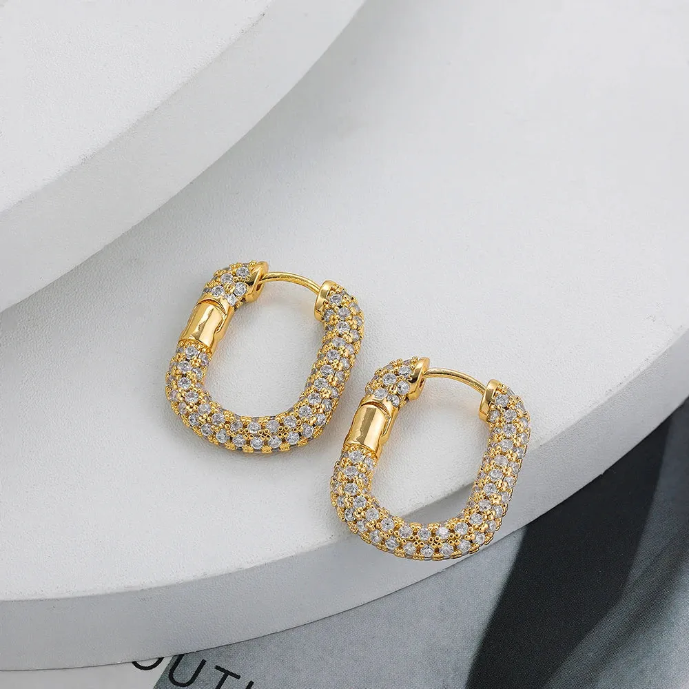 Cubic Zirconia Smooth Hoop Earrings sold by Victoria Emerson product image thumbnail 5