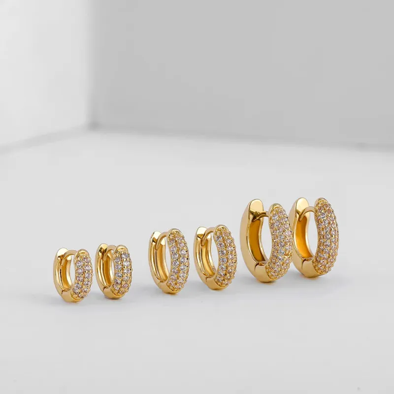 Cubic Zirconia Tiny Huggie Hoops made by Victoria Emerson