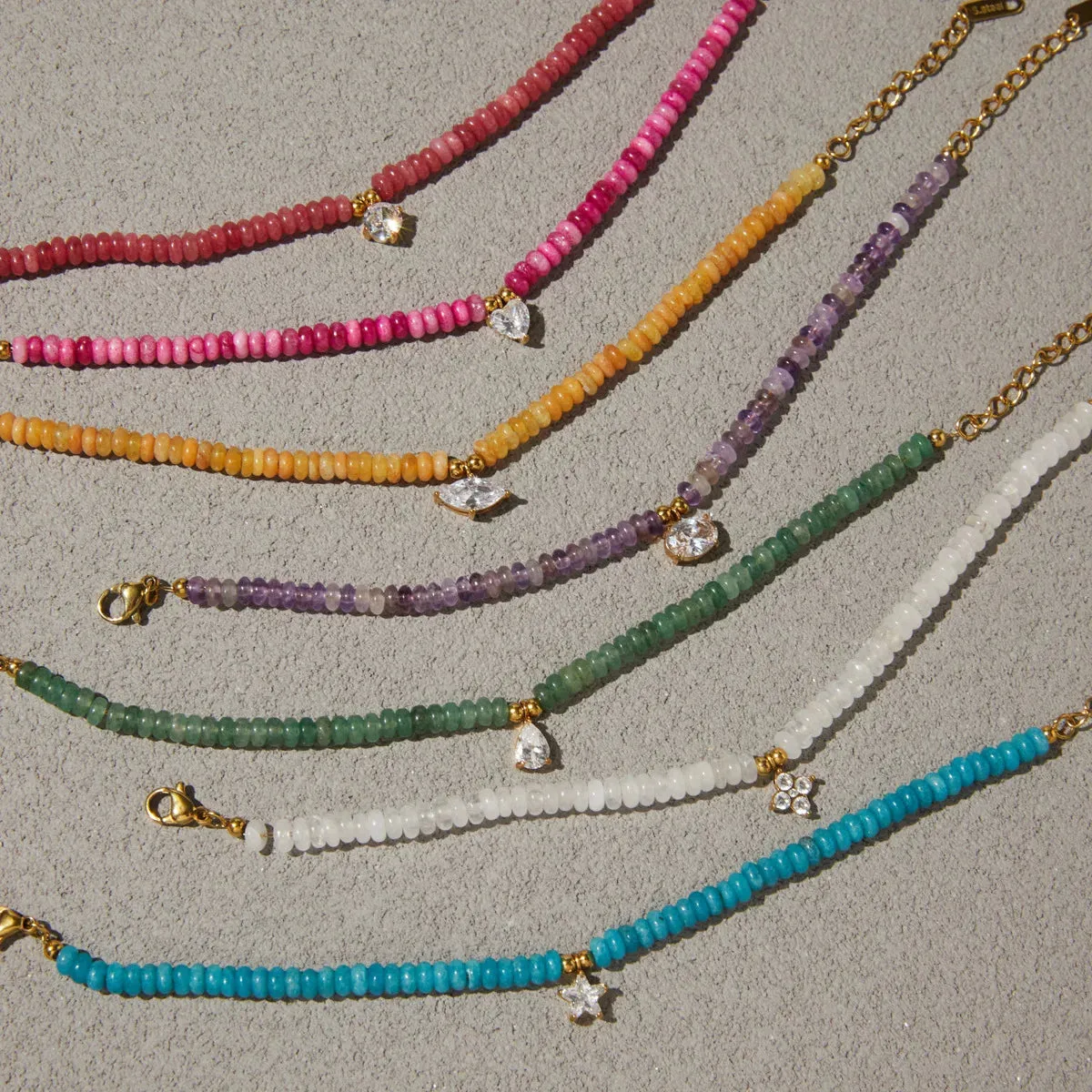 Natural Stone Star & Heart Beaded Bracelet sold by Victoria Emerson product image thumbnail 4