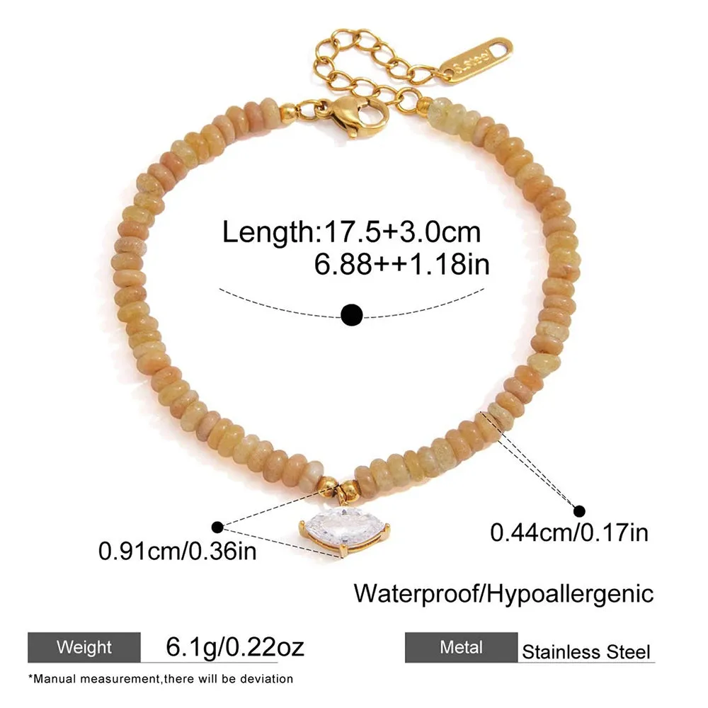 Natural Stone Star & Heart Beaded Bracelet sold by Victoria Emerson product image thumbnail 5