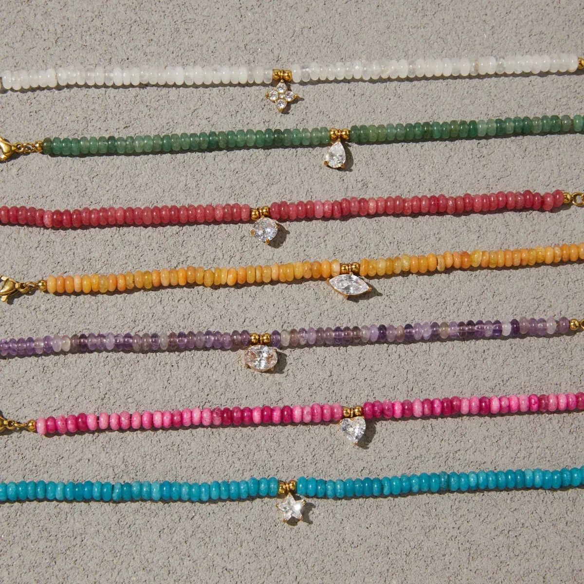 Natural Stone Star & Heart Beaded Bracelet sold by Victoria Emerson product image thumbnail 3