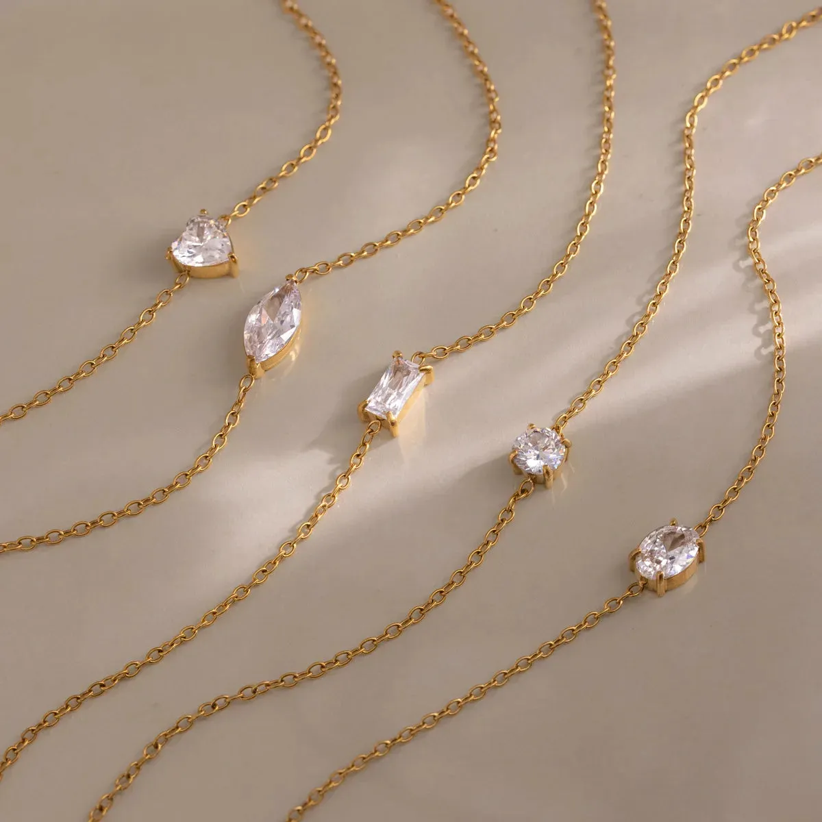 Heart & Round Zircon Charm Chain Bracelet sold by Victoria Emerson product image thumbnail 5
