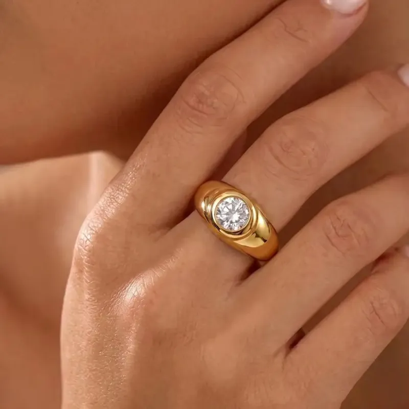 Vintage Sparkle Zircon Chunky Ring made by Victoria Emerson