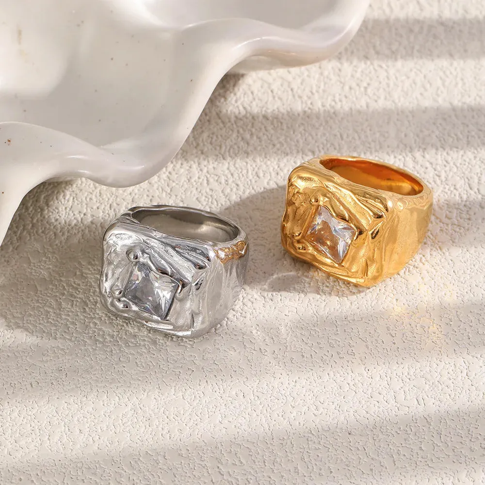 CZ Zircon Square Chunky Ring sold by Victoria Emerson