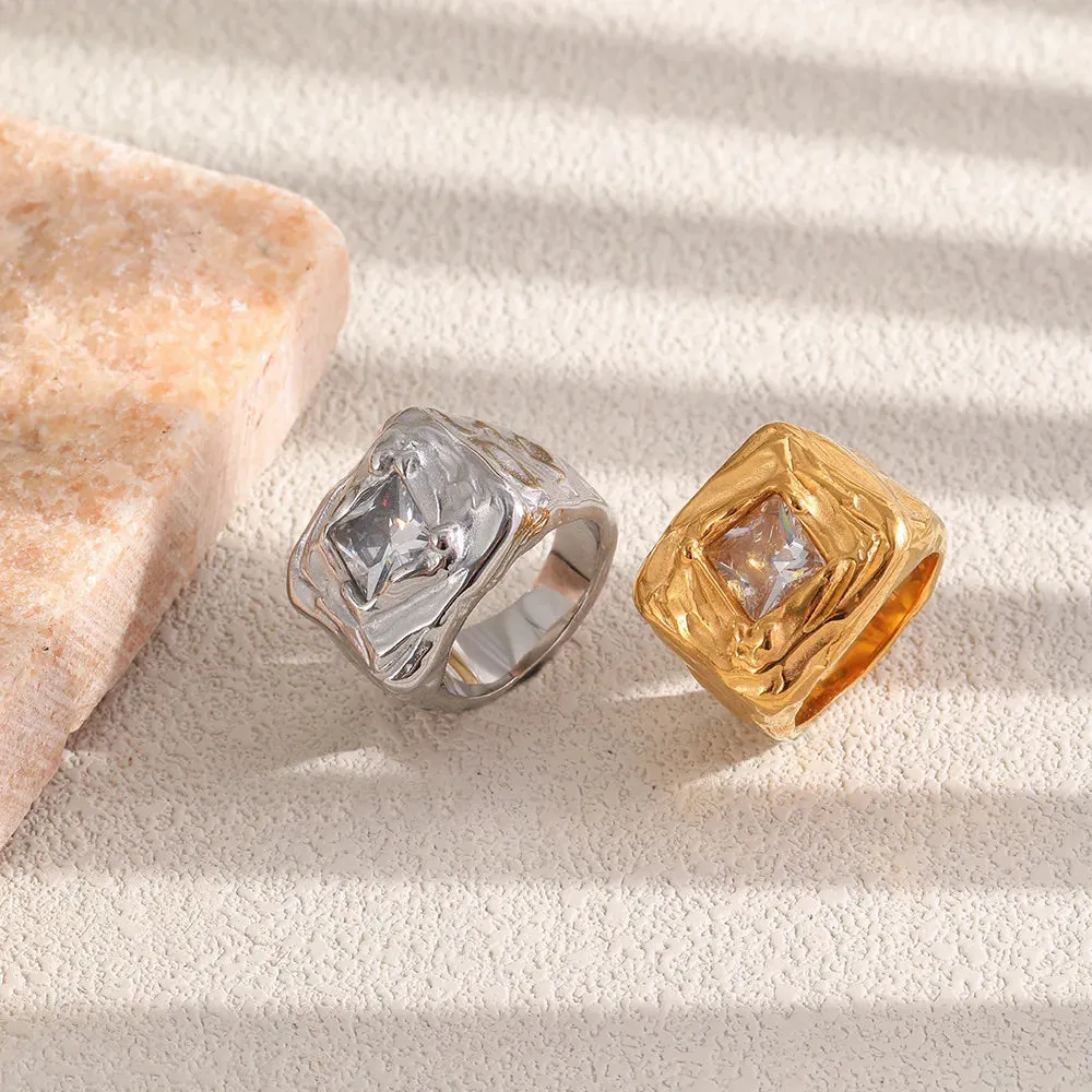 CZ Zircon Square Chunky Ring sold by Victoria Emerson product image thumbnail 5