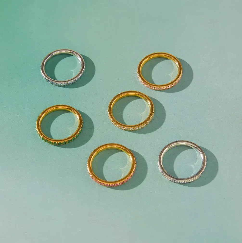 Colorful Cubic Zirconia Stackable Ring Set sold by Victoria Emerson product image thumbnail 4