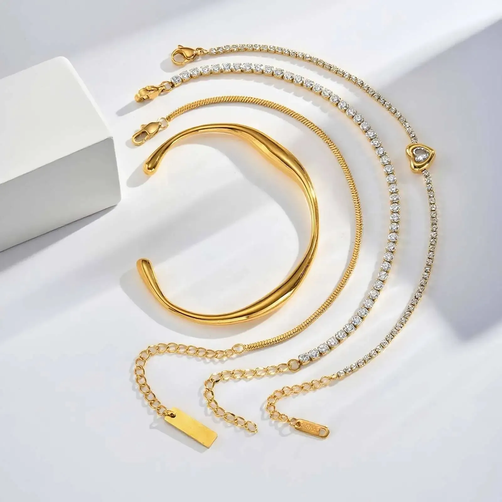 Heart CZ Snake Chain Bracelet sold by Victoria Emerson product image thumbnail 2