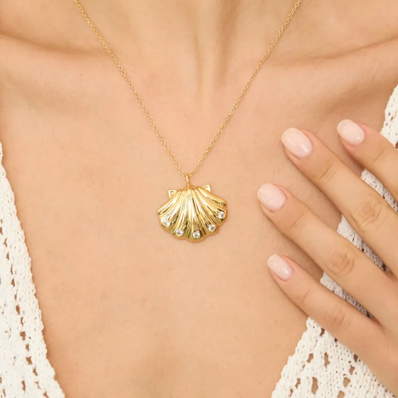 Golden Seashell Necklace sold by Victoria Emerson