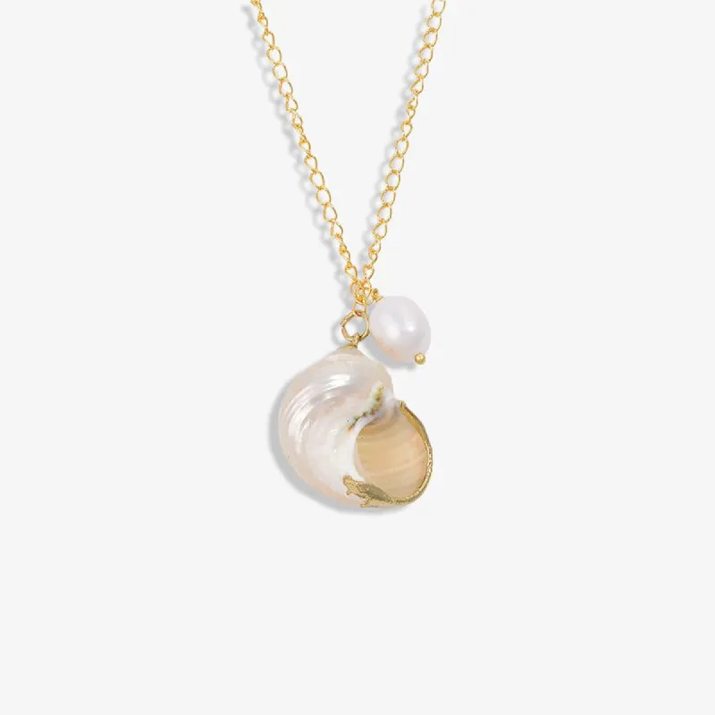 Ocean Shell and Pearl Pendant Necklace sold by Victoria Emerson