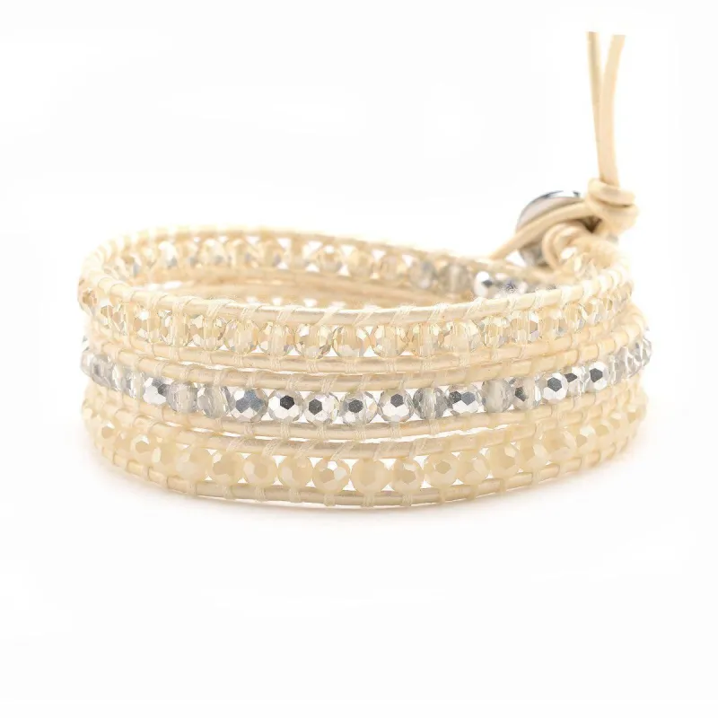 Silver and Cream Crystals on Ivory sold by Victoria Emerson