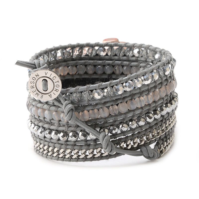 Natural Stone with Silver Chain on Gray Apple Watch Strap sold by Victoria Emerson product image thumbnail 2