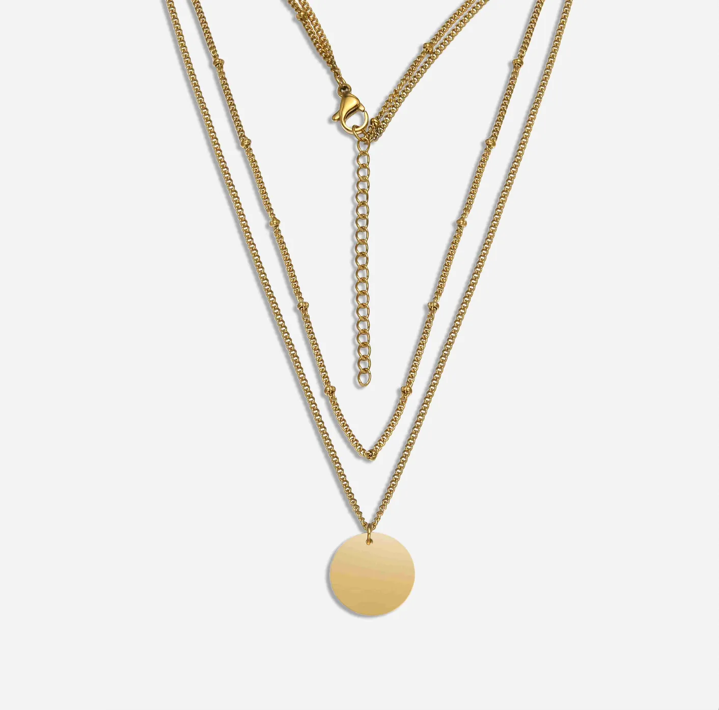 Layered Gold Coin Pendant Necklace sold by Victoria Emerson product image thumbnail 3