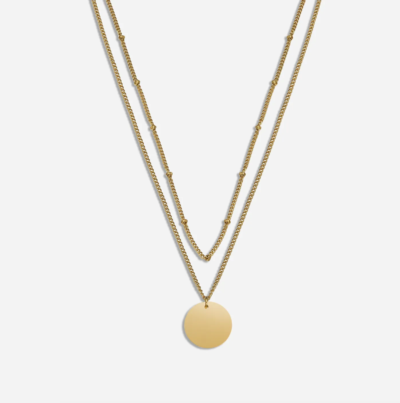 Layered Gold Coin Pendant Necklace sold by Victoria Emerson