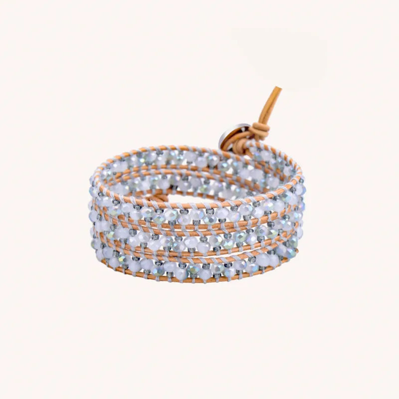 Large Silver Crystals - Natural Leather sold by Victoria Emerson