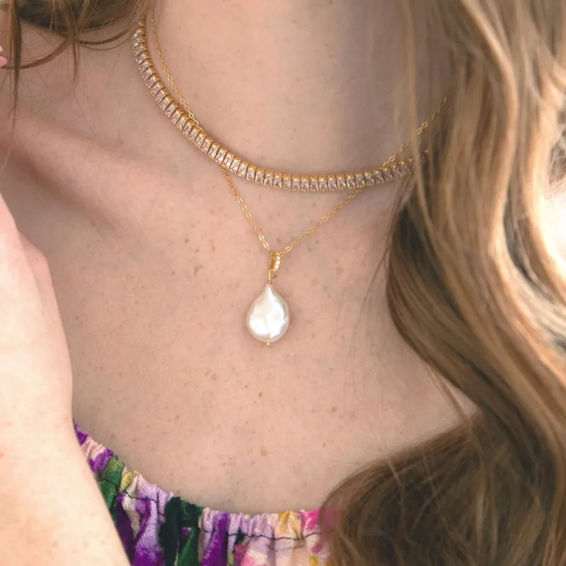 Mother of Pearl Droplet Necklace sold by Victoria Emerson