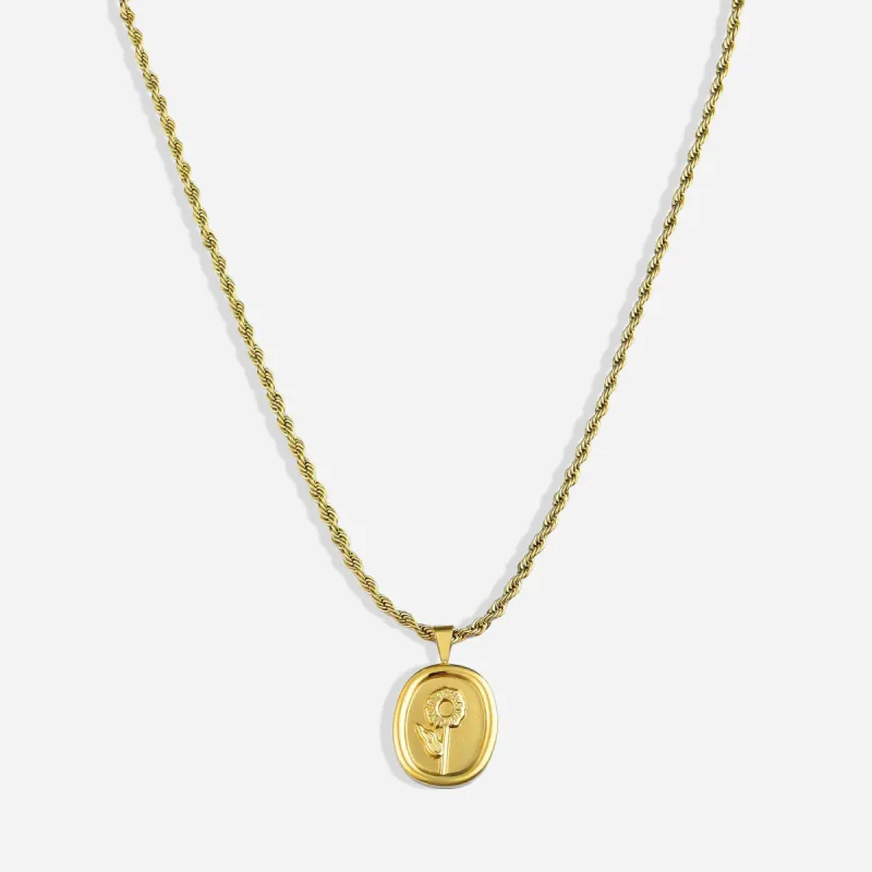 Rose Rope Chain Pendant Necklace sold by Victoria Emerson