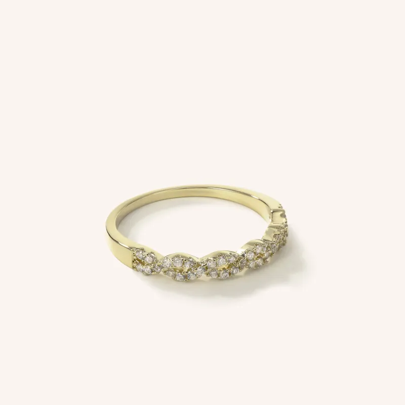 Infinity Crystal Twisted Ring sold by Victoria Emerson