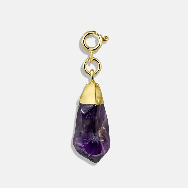 Raw Cut Amethyst Charm made by Victoria Emerson