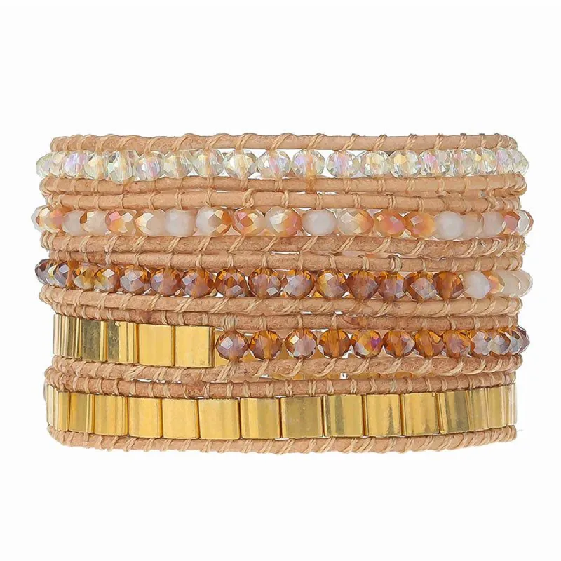 Sunrise Crystals with Gold on Natural made by Victoria Emerson