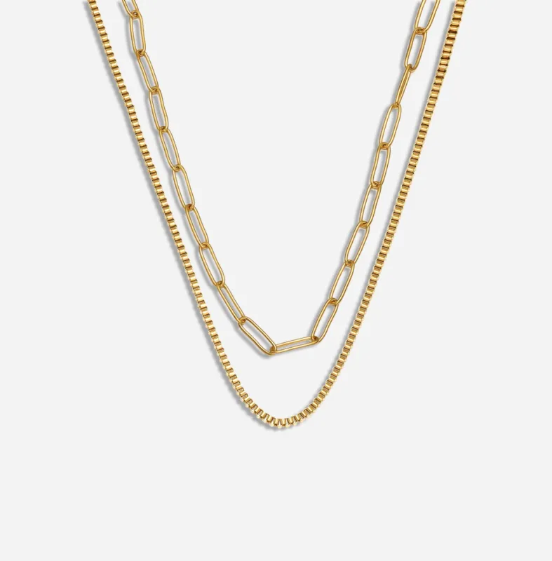 Tatum Layered Paperclip Necklace sold by Victoria Emerson