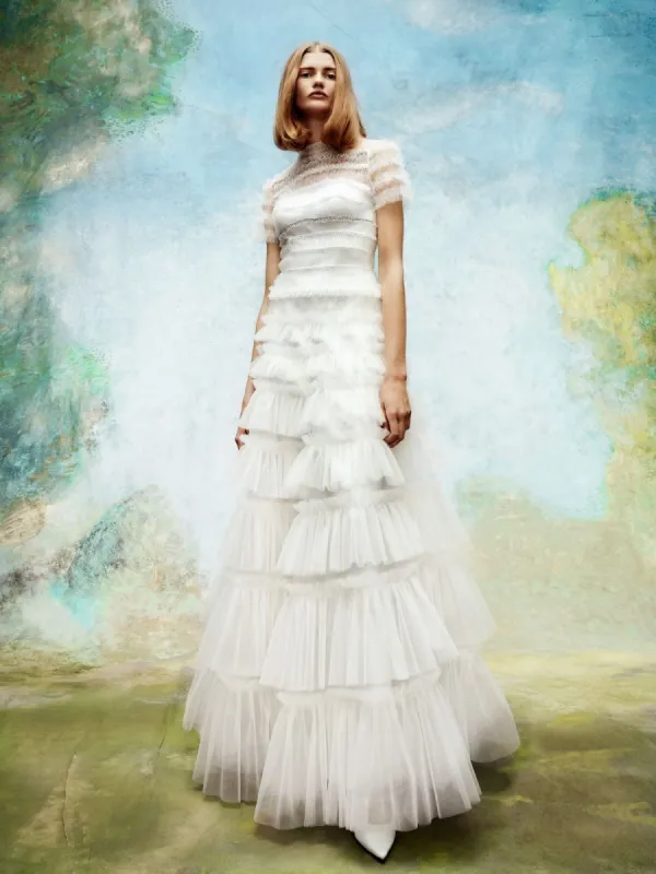 VRM190 - EMBELLLISHED TULLE RUFFLE GOWN sold by Viktor & Rolf
