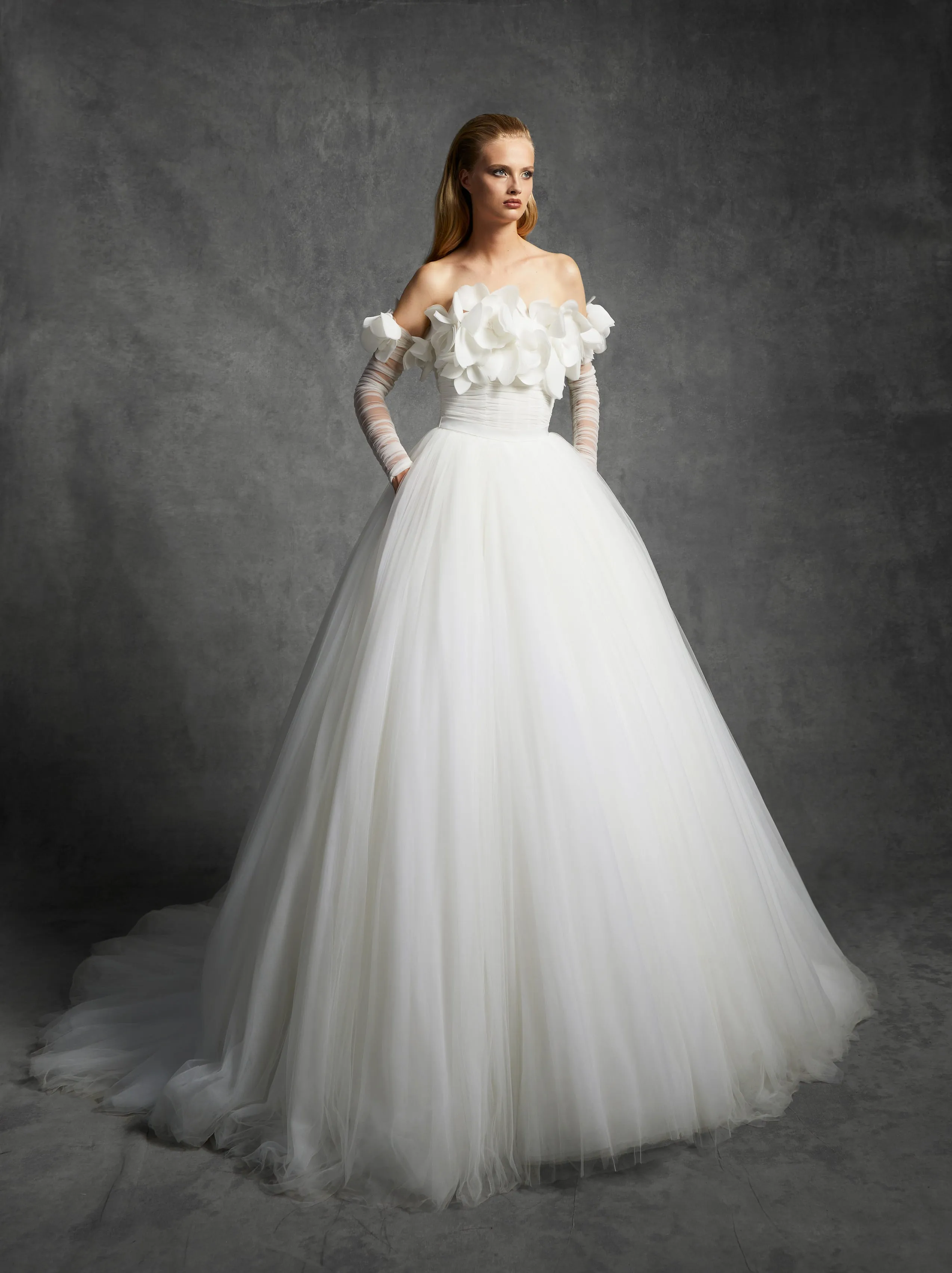 VRM351 - FEATHERED FLOWER A-LINE GOWN sold by Viktor & Rolf