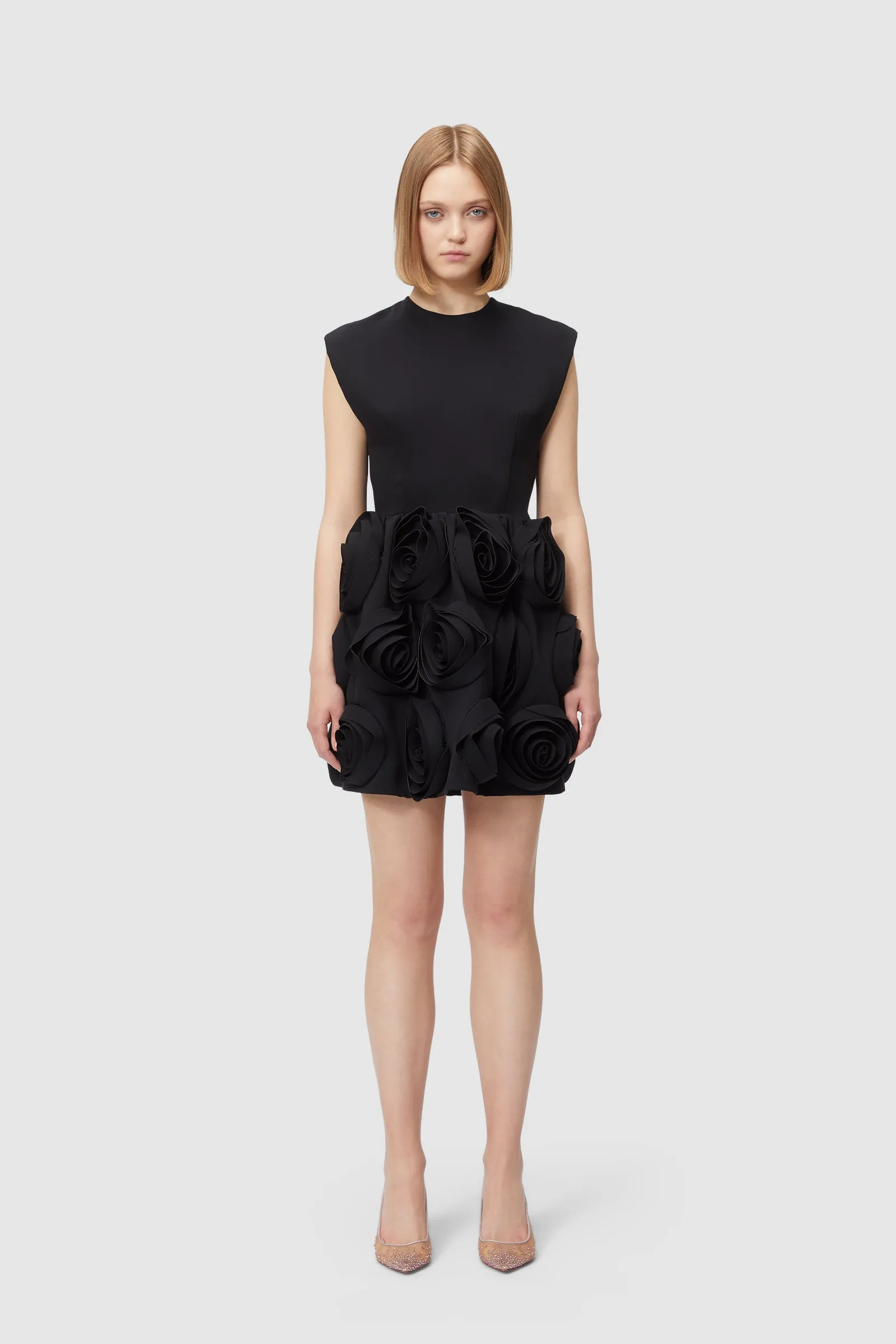 ROSE APPLIQUE BLACK MINI DRESS sold by Viktor & Rolf