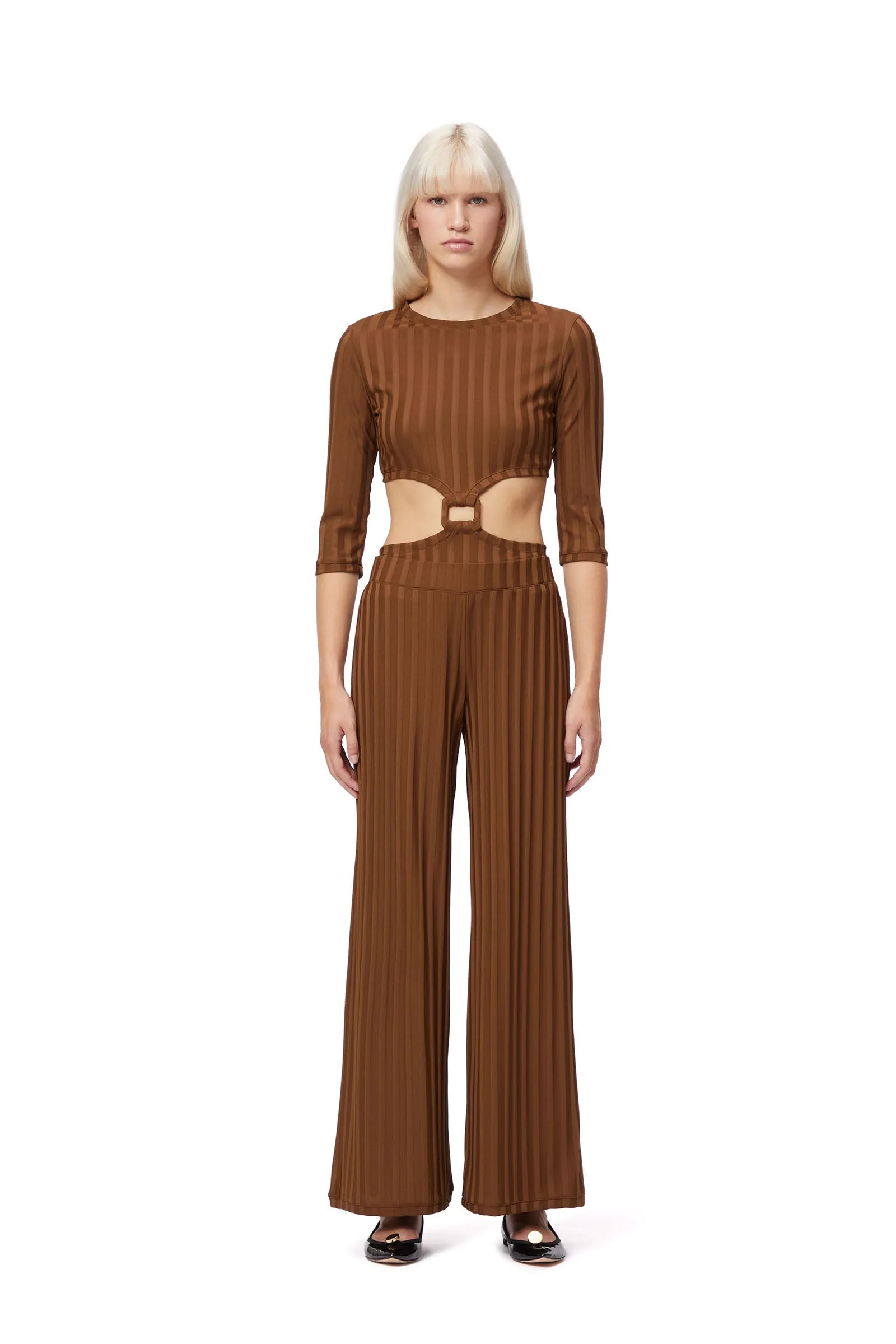 WIDE LEG RIB PANTS sold by Viktor & Rolf