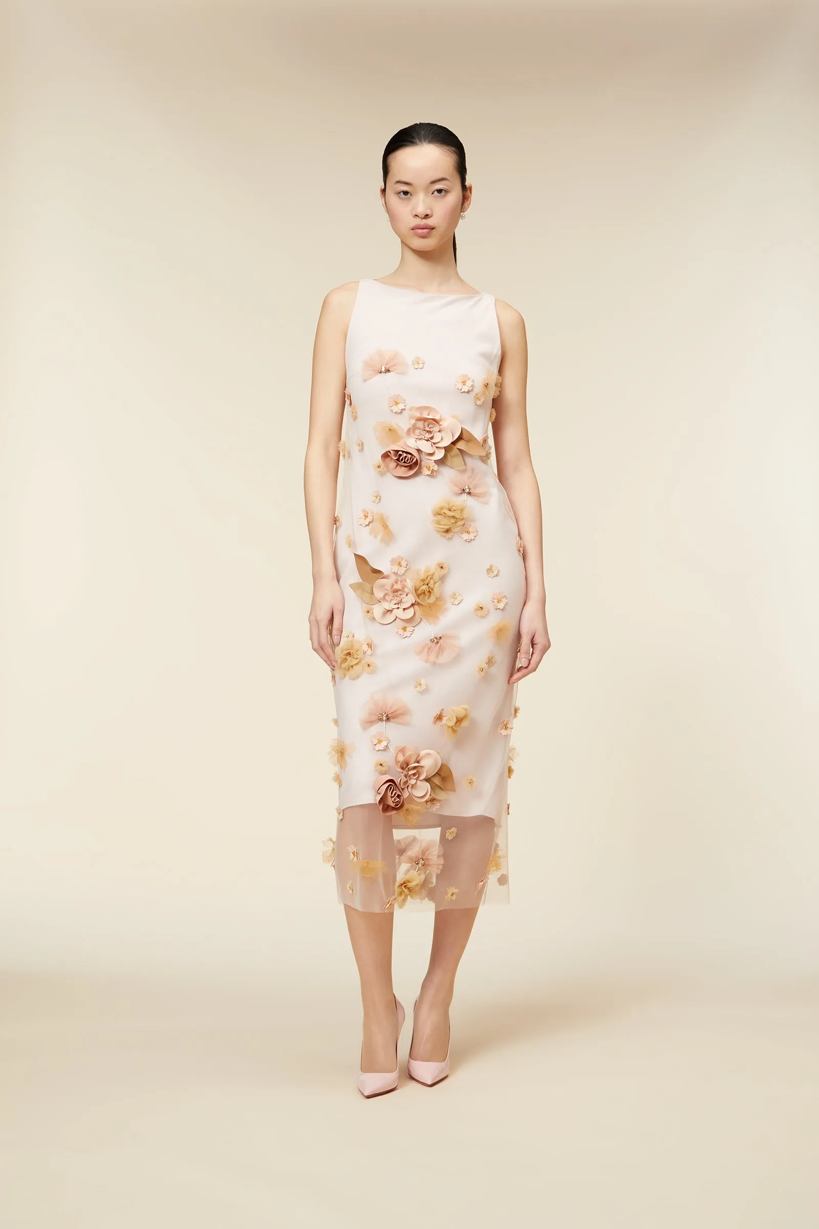 FLORAL EMBROIDERY MIDI DRESS sold by Viktor & Rolf