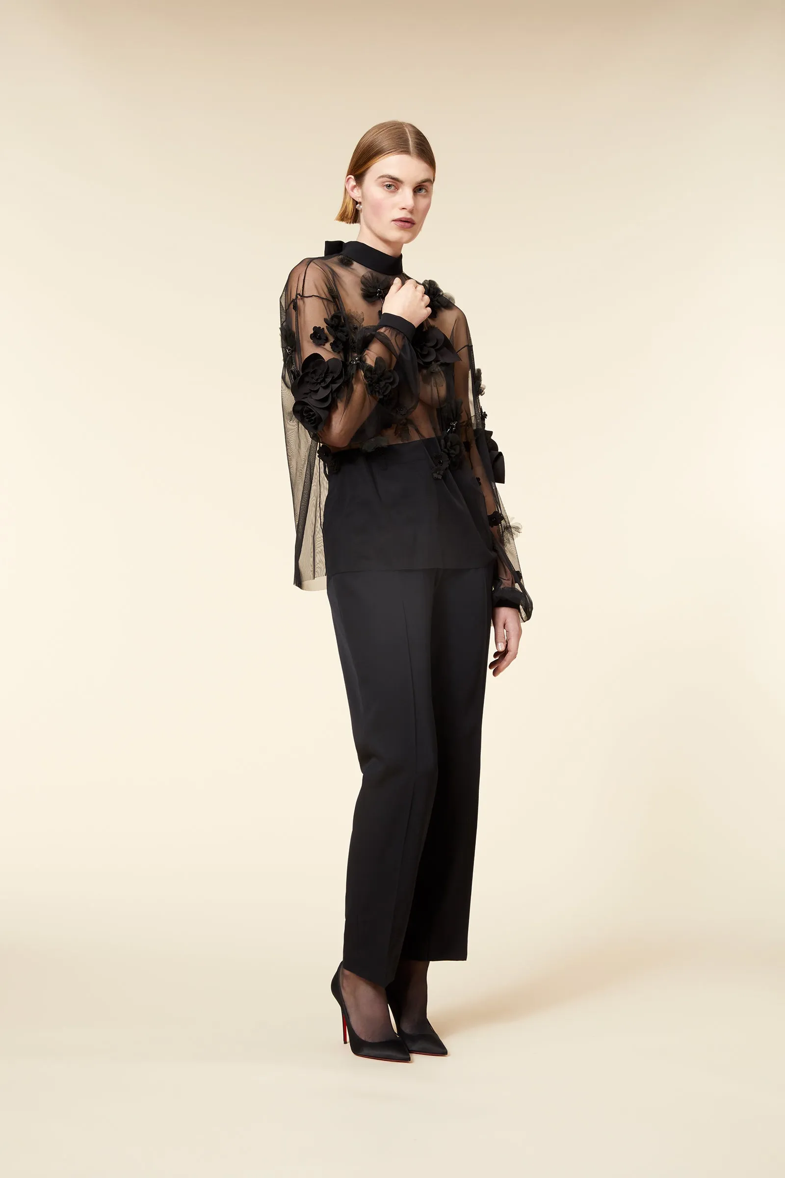 FLORAL EMBROIDERY LONG SLEEVE TOP sold by Viktor & Rolf