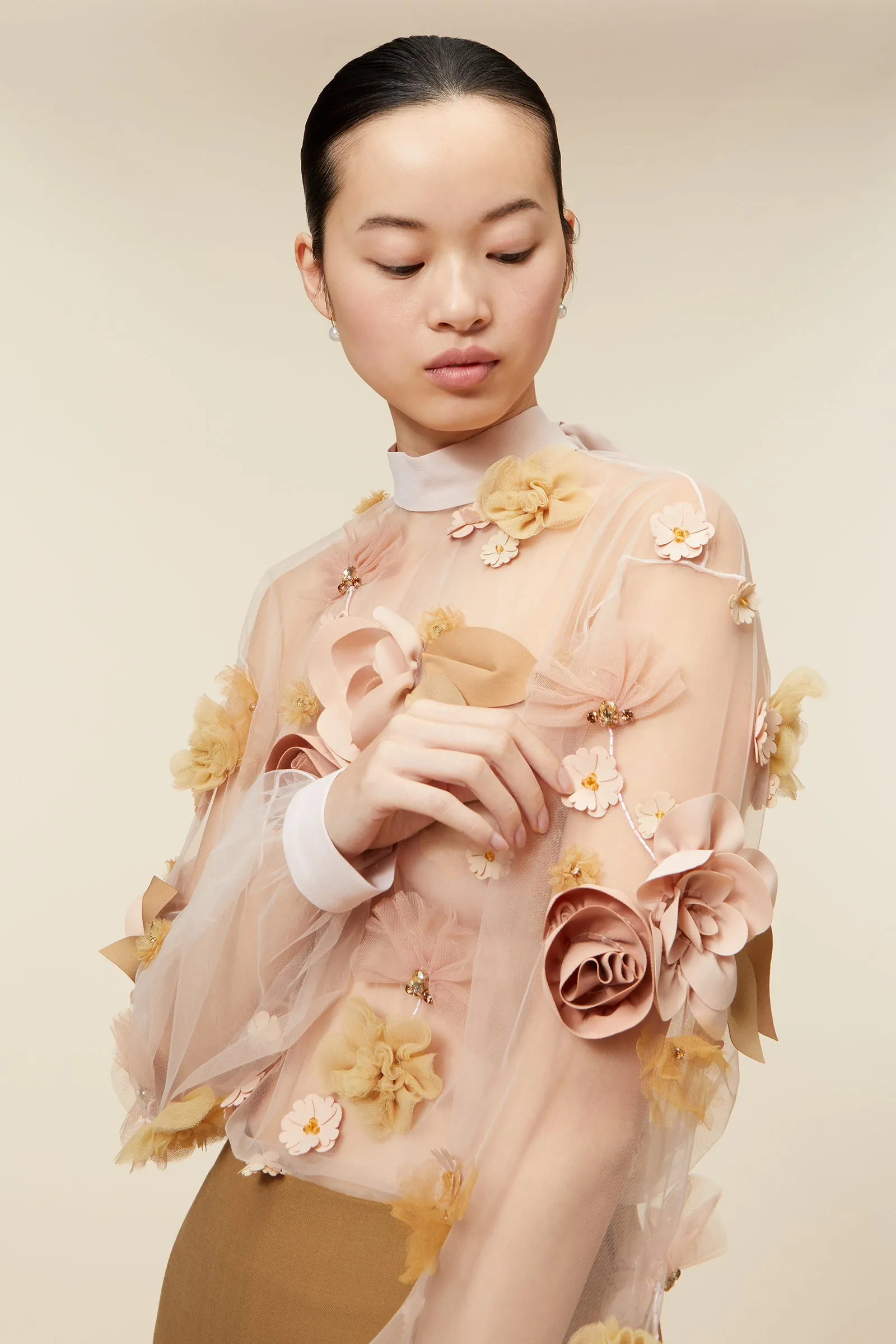 FLORAL EMBROIDERY LONG SLEEVE TOP sold by Viktor & Rolf product image thumbnail 3
