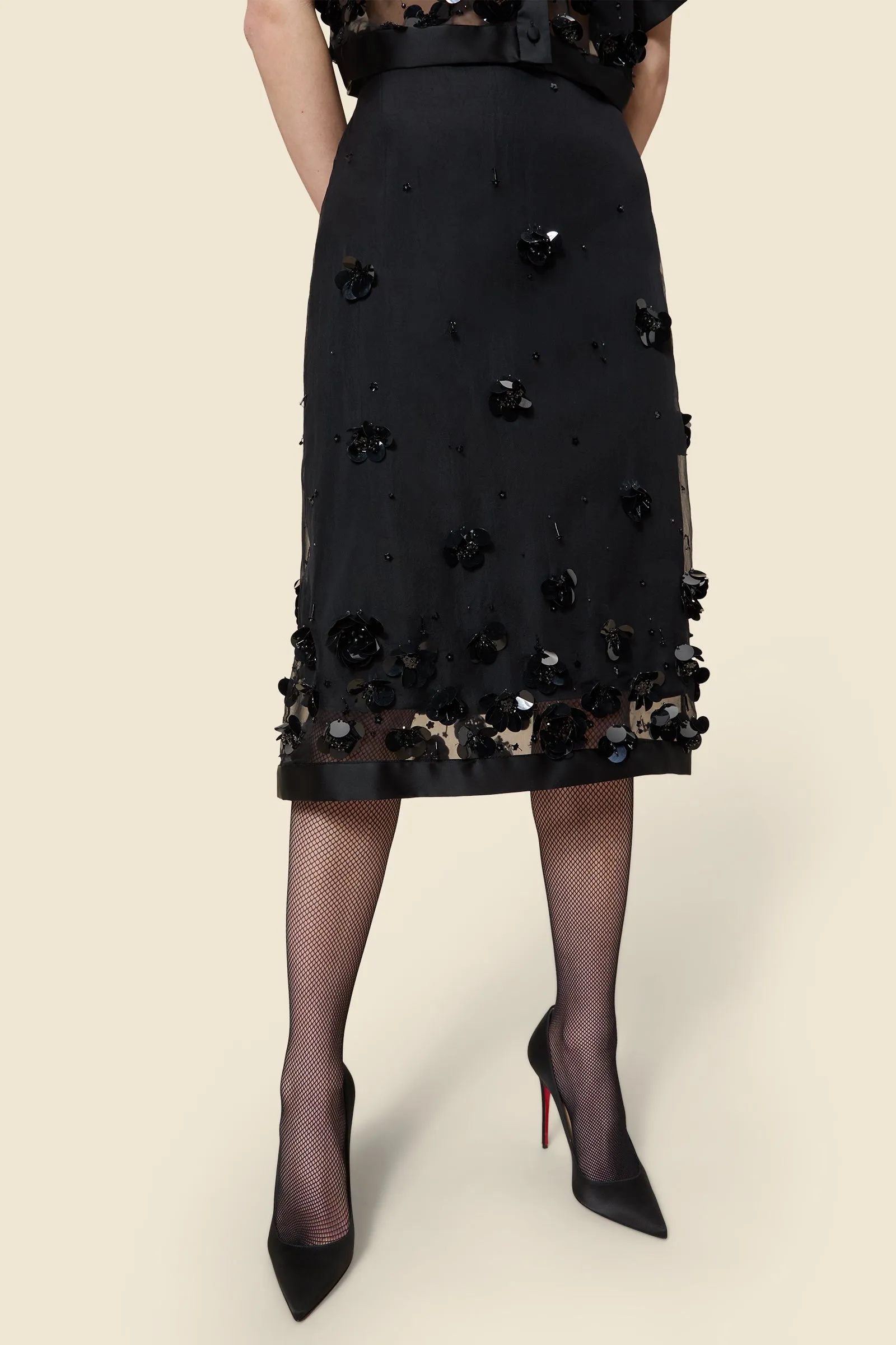 EMBROIDERY SILK MIDI SKIRT sold by Viktor & Rolf product image thumbnail 2