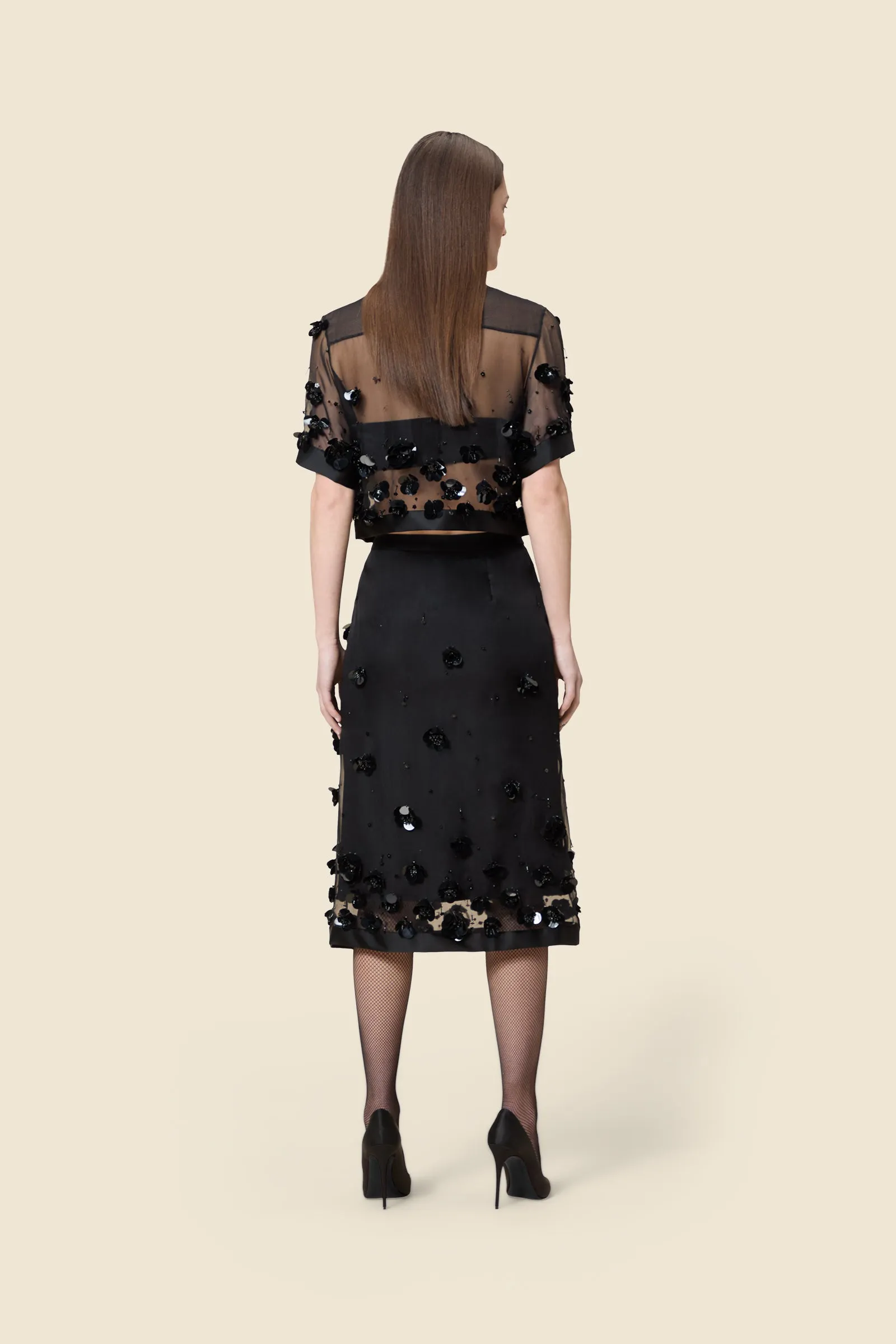 EMBROIDERY SILK MIDI SKIRT sold by Viktor & Rolf product image thumbnail 3