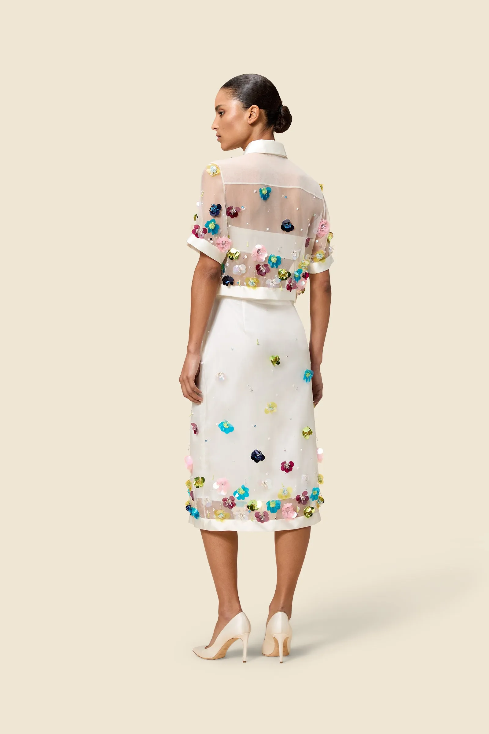 EMBROIDERY SILK MIDI SKIRT sold by Viktor & Rolf product image thumbnail 3