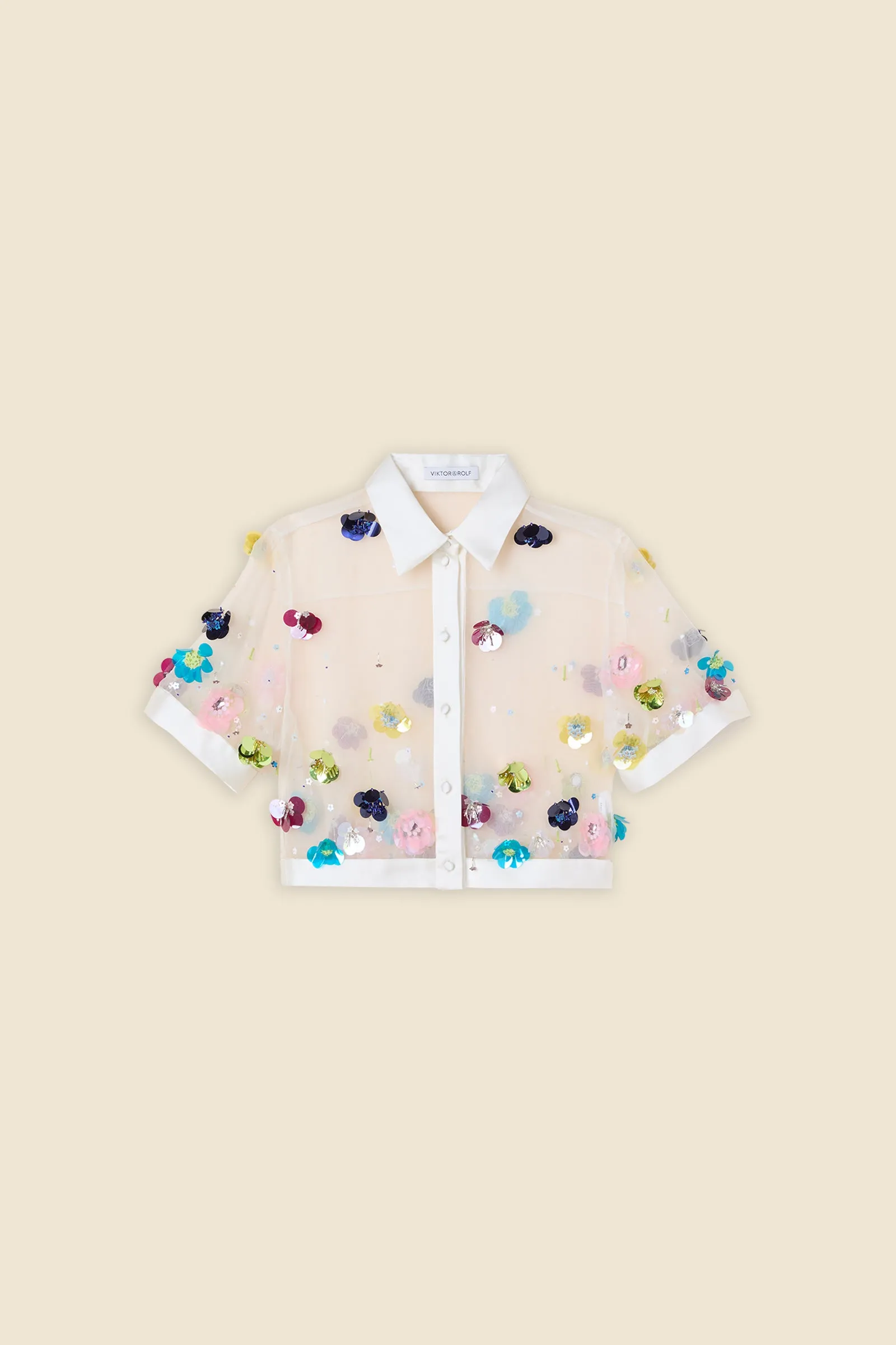 EMBROIDERY SILK CROPPED SHIRT sold by Viktor & Rolf product image thumbnail 4