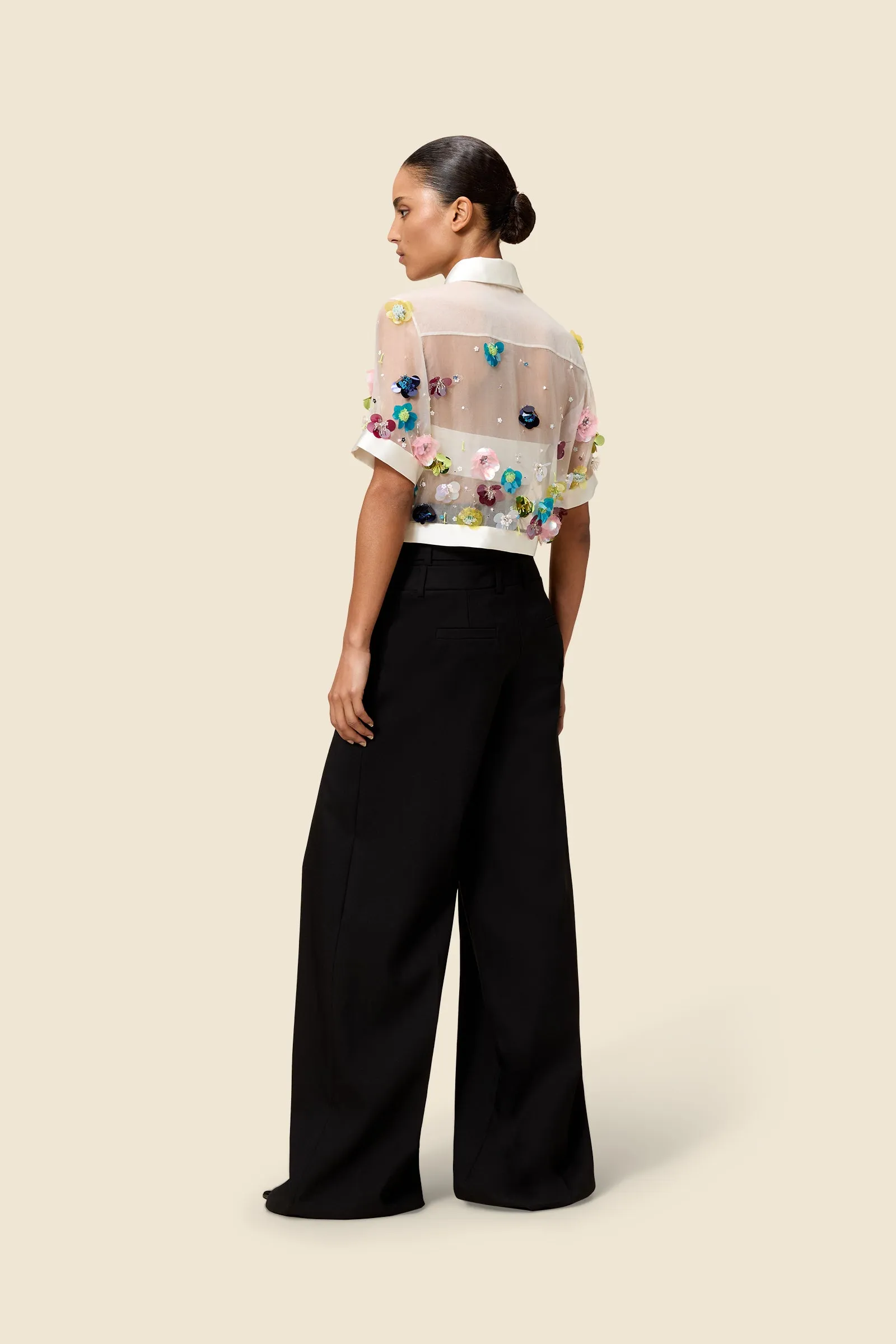 EMBROIDERY SILK CROPPED SHIRT sold by Viktor & Rolf product image thumbnail 2