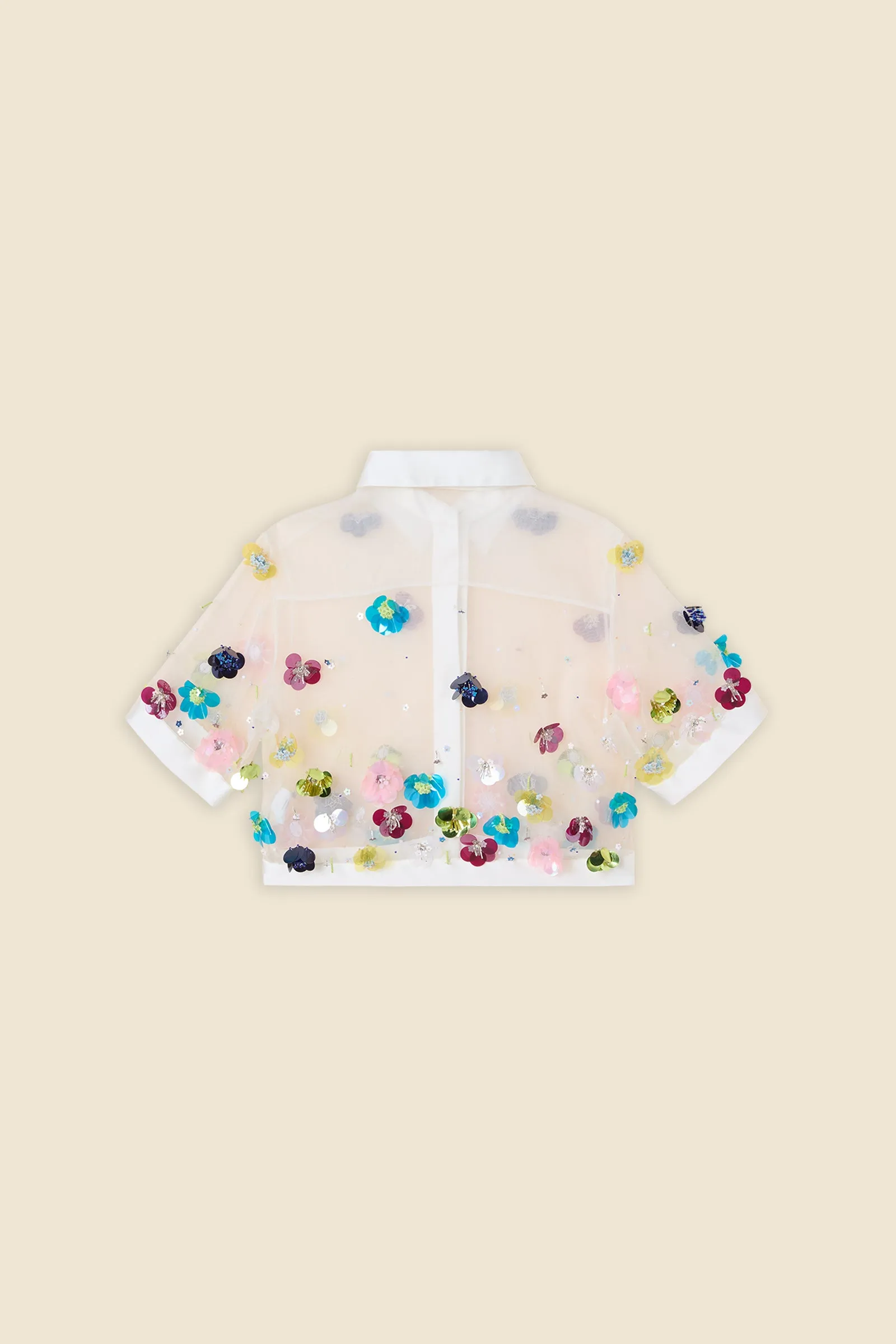 EMBROIDERY SILK CROPPED SHIRT sold by Viktor & Rolf product image thumbnail 5
