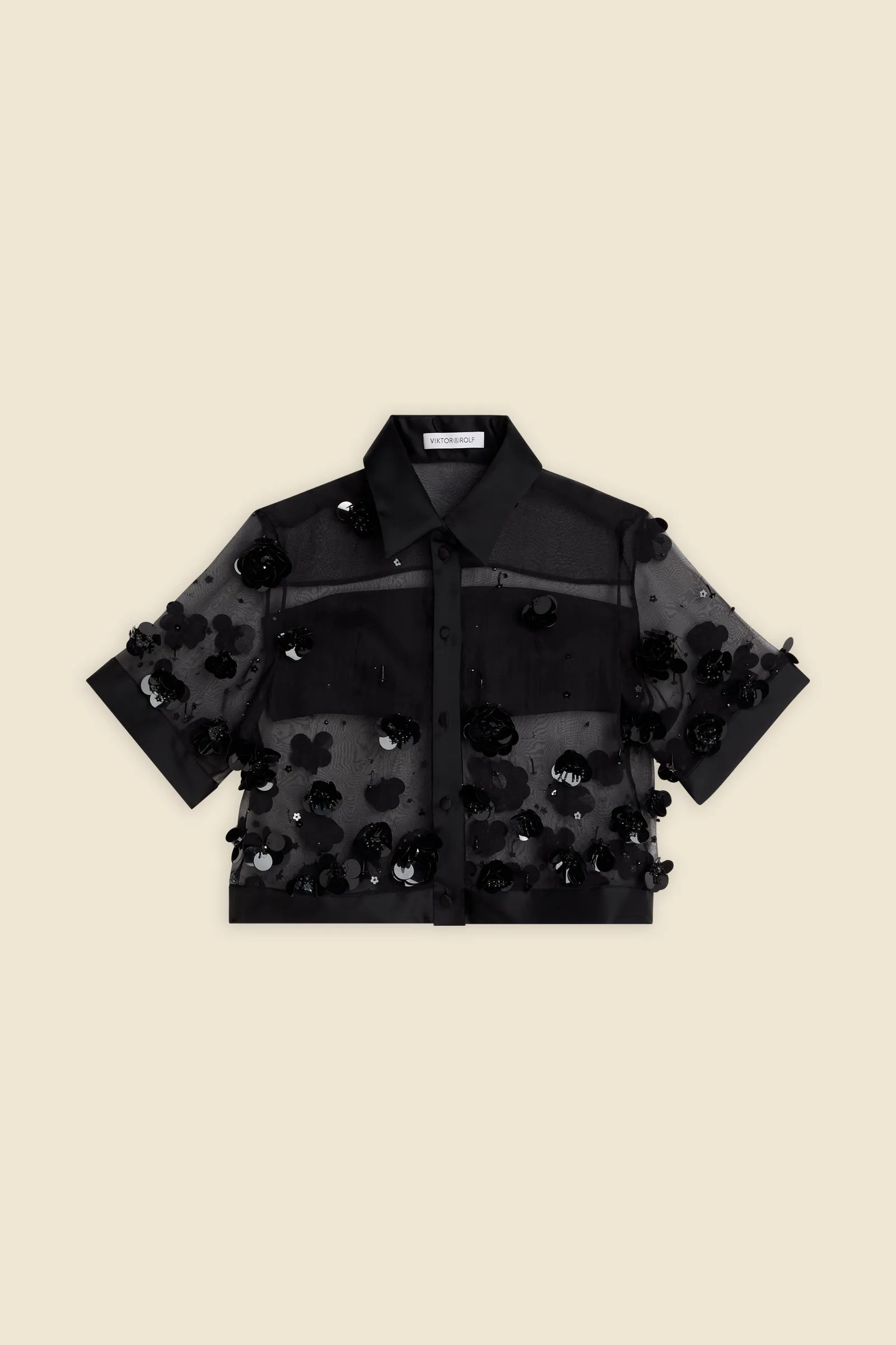EMBROIDERY SILK CROPPED SHIRT sold by Viktor & Rolf product image thumbnail 4