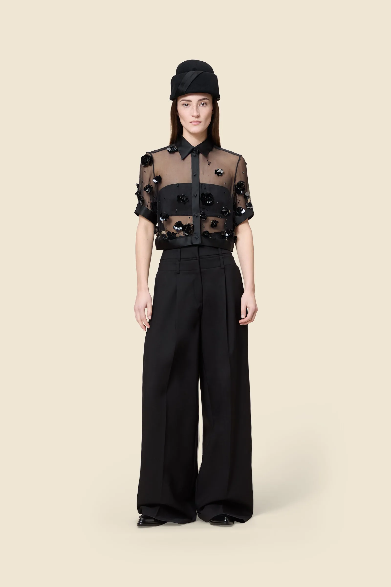 EMBROIDERY SILK CROPPED SHIRT sold by Viktor & Rolf product image thumbnail 2