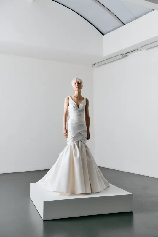 VRM503 - SCULPTURAL PLEATS FIT AND FLARE GOWN sold by Viktor & Rolf