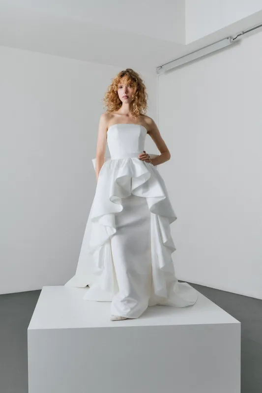 VRM519 - CASCADING VOLANT COLUMN GOWN sold by Viktor & Rolf