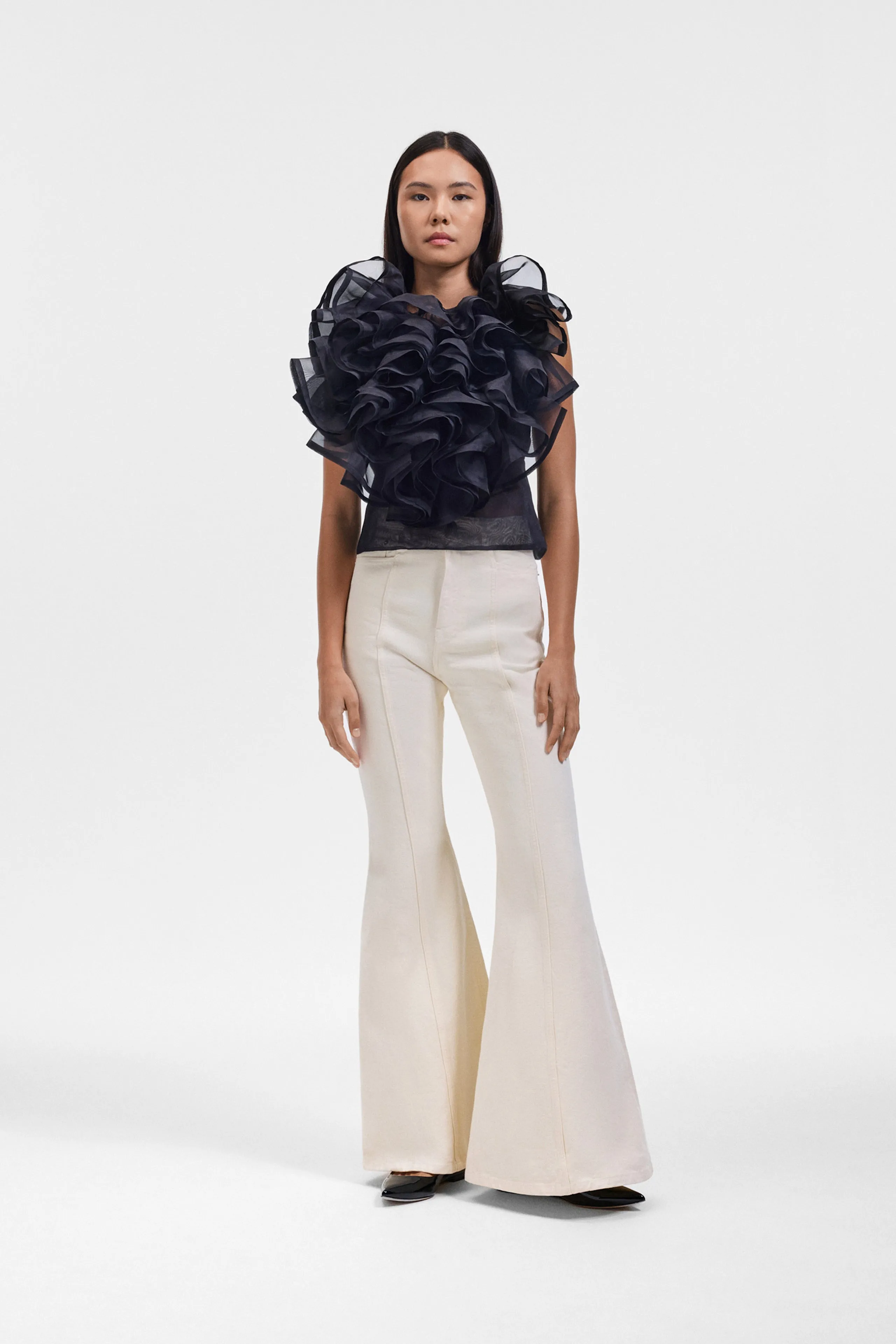 VOLANT JABOT ORGANZA TOP sold by Viktor & Rolf