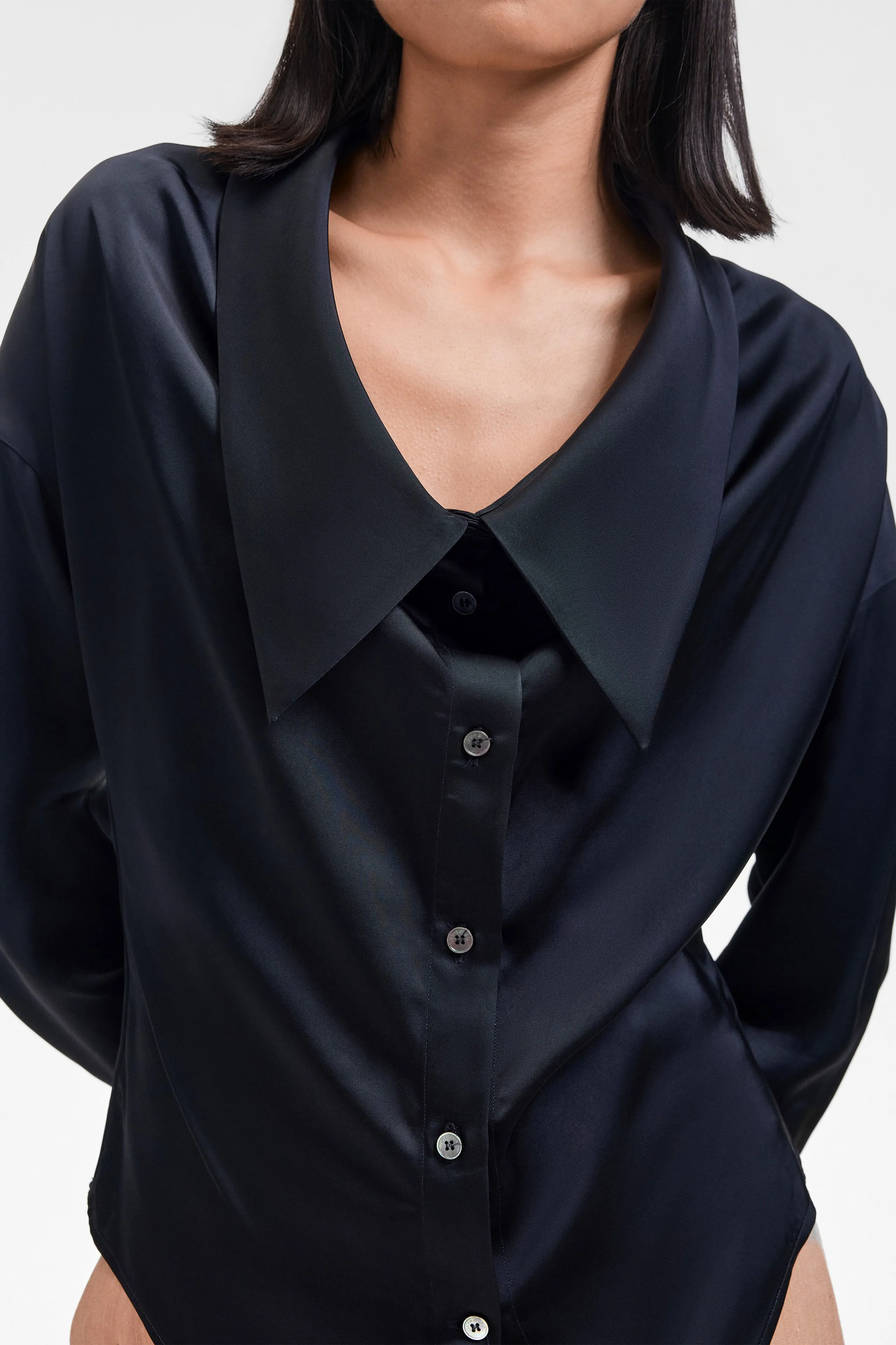 DRAGGED NECK SATIN SHIRT sold by Viktor & Rolf product image thumbnail 4