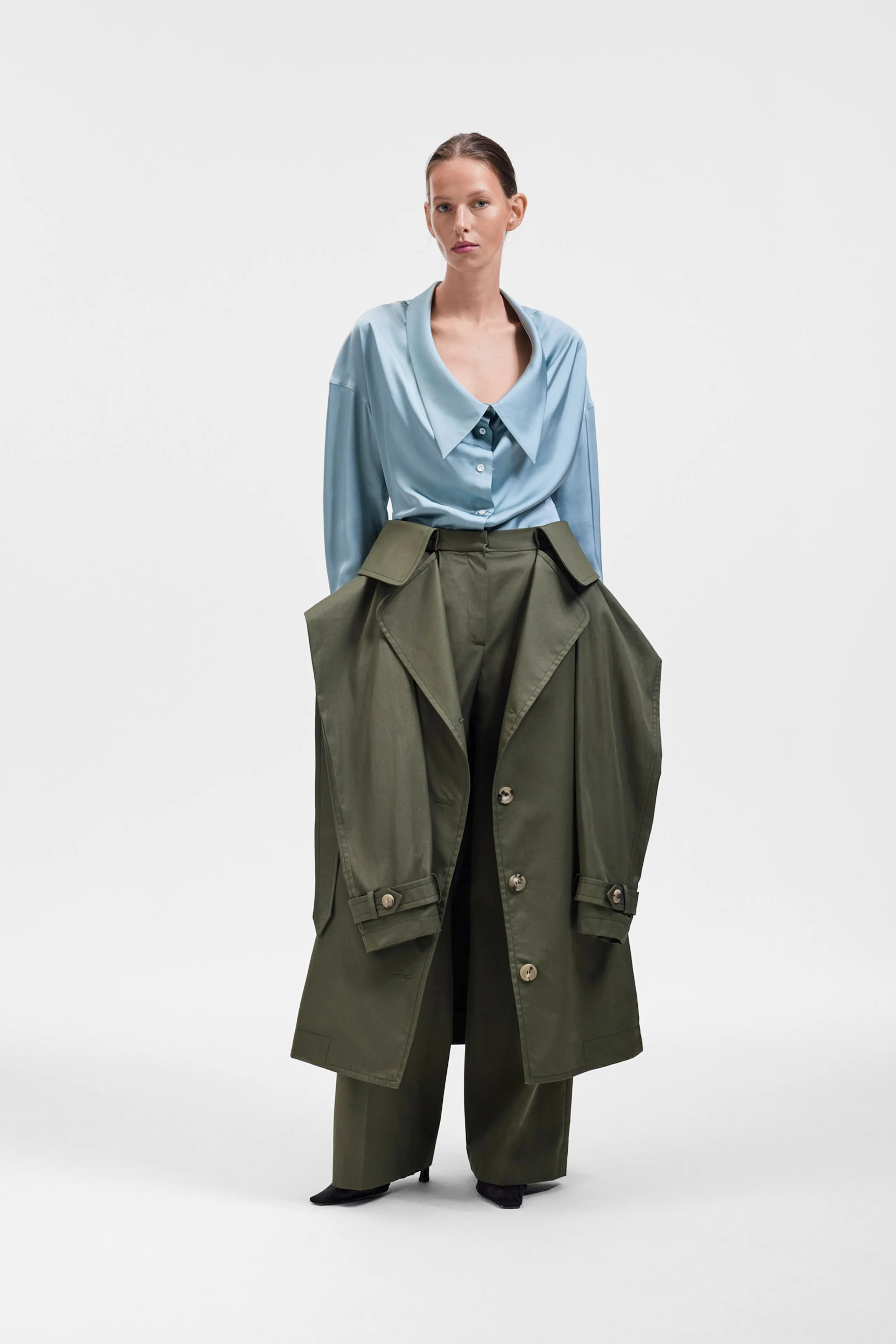 DRAGGED NECK SATIN SHIRT sold by Viktor & Rolf