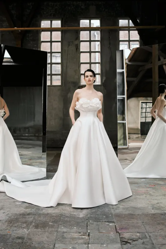 VRM529 - BLUSHING BOUQUET A-LINE DRESS made by Viktor & Rolf